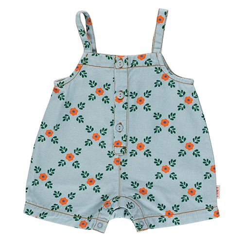 [tinycottons] FOLKLORE BABY DUNGAREE - washed blue (baby)