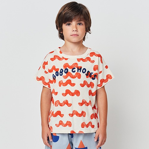 [bobochoses] Waves all over T-shirt - KID