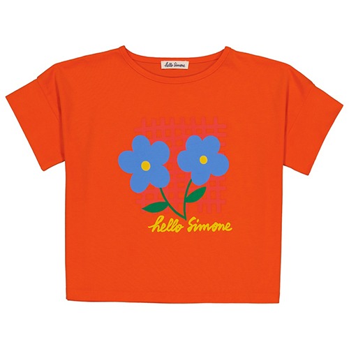 [hellosimone] Crop t-shirt - Mandarine Flower