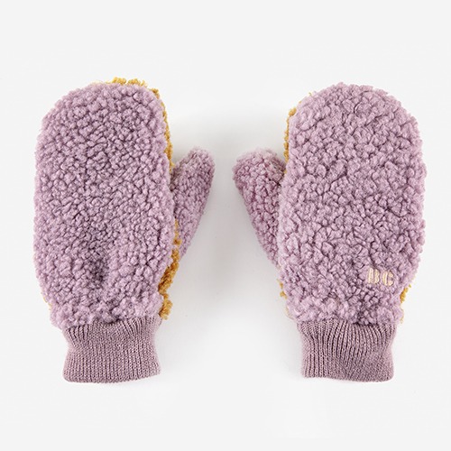 [bobochoses] Sheepskin Color Block lavander gloves