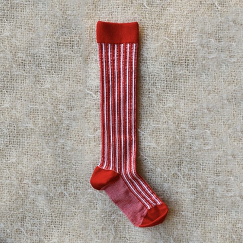 [bonjour] Red stripes socks