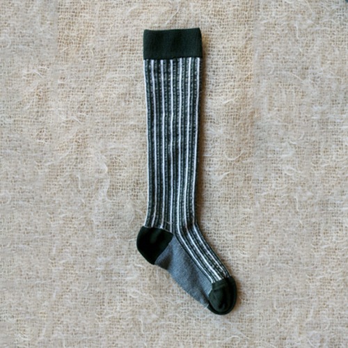 [bonjour] Green stripes socks