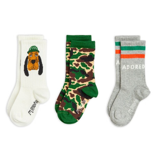 [minirodini] Bloodhound 3-pack socks - Multi